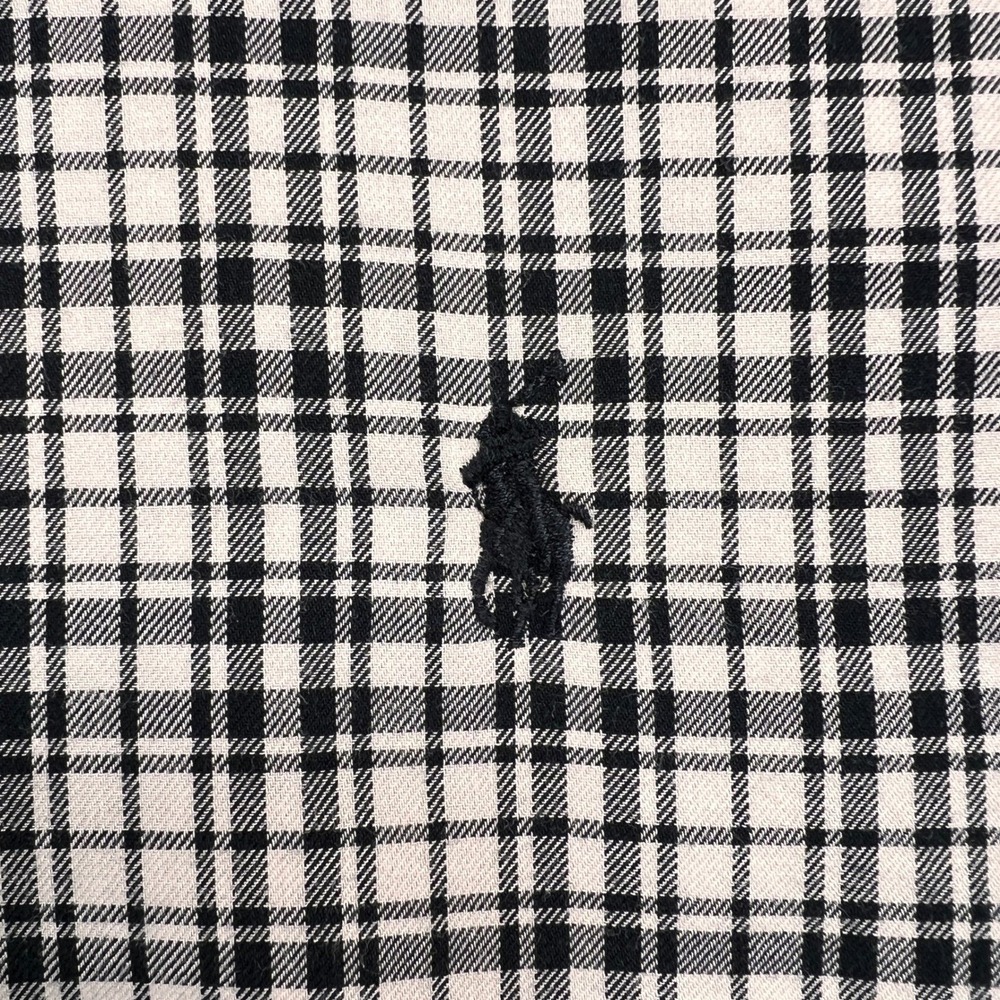Ralph Lauren Blake Plaid Button Down Shirt Men Large Black White Prep Ivy Preppy